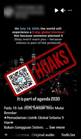 Hoaks Pemadaman Listrik Global