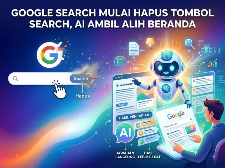 Google Search Mulai Hapus Tombol Search, AI Ambil Alih Beranda