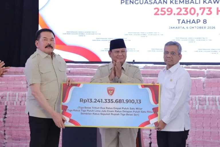 Satgas PKH Serahkan Rp13,24 Triliun dan 259 Ribu Hektare Hutan